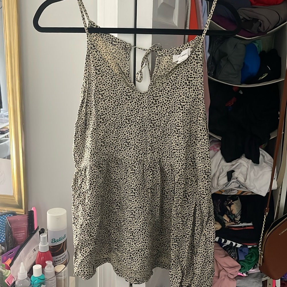 Black dot flowy tank top